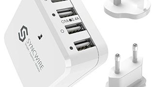Syncwire 34W 4-Port USB Wall Charger, Multi-Port [Foldable...