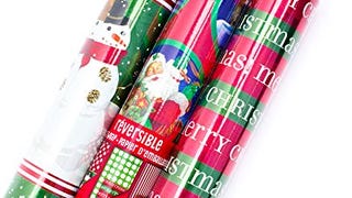 Hallmark Reversible Christmas Wrapping Paper Bundle, Classic...