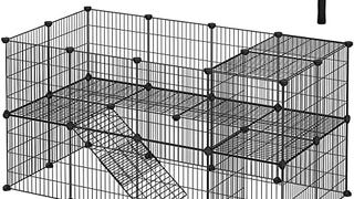 SONGMICS Pet Playpen, Small Animal Playpen, Two-Story Pet...
