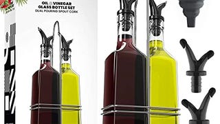 Zeppoli Olive Oil Dispenser Bottle Set - Stainless Steel...