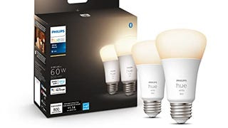 Philips Hue White 2-Count A19 LED Smart Bulb, Bluetooth...