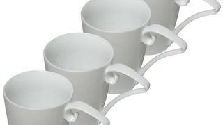 Set of 4 16oz Pure White Porcelain Coffee Mugs
