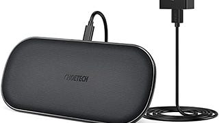 CHOETECH Dual Wireless Charger, 5 Coils Qi Certified Fast...
