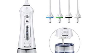 Cordless Water Flosser Teeth Cleaner, Nicefeel 300ML USB...