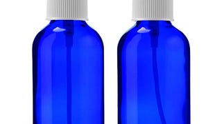 2 Empty Blue Glass Spray Bottles - 4oz Refillable Bottle...