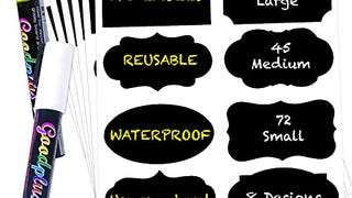 173 Pack Premium Chalkboard Label Stickers Bulk with 2...