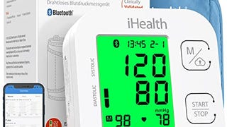 iHealth Track Smart Upper Arm Blood Pressure Monitor, Adjustable...