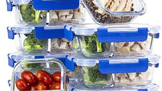 [10 SETS VALUE PACK] Two Compartment Glass Meal Prep Containers...