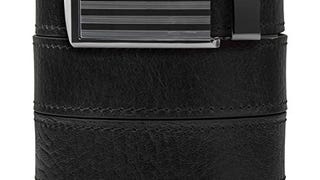 SlideBelts Top Grain Leather Ratchet Belt (Black with Bar-...