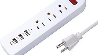 DBPOWER 3 Outlets Power Strip & 3 smart USB Charging Stations,...