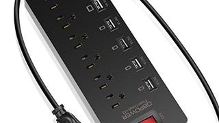 DBPOWER 6 Outlets Power Strip & 6 USB Charging Ports, Surge...