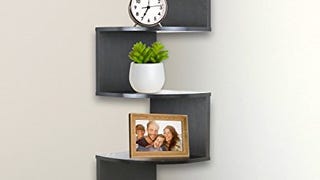 Greenco Corner Shelf 5 Tier Shelves for Wall Storage, Easy-...