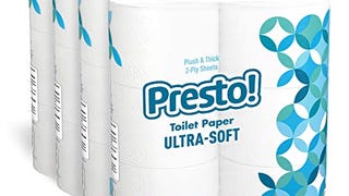 Amazon Brand - Presto! 2-Ply Toilet Paper, Ultra-Soft, Unscented,...