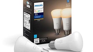 Philips Hue White 2-Pack A19 LED Smart Bulb, Bluetooth...