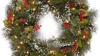 National Tree Company Pre-Lit Artificial Christmas Wreath,...
