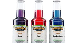 Hawaiian Shaved Ice Syrup Assortment, 3 - 16oz Bottles...