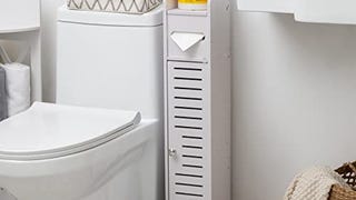 AOJEZOR Small Bathroom Storage Corner Floor Cabinet with...