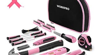 WORKPRO Pink Tool Kit - Hand Tool Set with Easy Carrying...