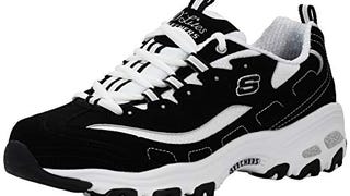 Skechers Sport Women's D'Lites Lace-Up Sneaker, Black/White,...