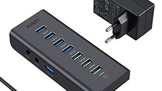 AUKEY Powered USB Hub with 4 USB 3.0 Ports for Data Transfer,...