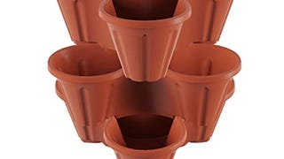 Pure Garden Stackable Herb and Flower Planters for Indoor...