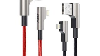 AUKEY Right Angle Lightning Cable (3.3ft - 2 Pack) Nylon...