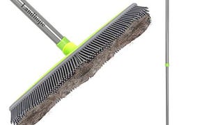LandHope Push Broom Long Handle Rubber Bristles Sweeper...
