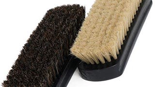 7" Horsehair Shoe Brushes (2pcs) – 2 Color Hair Made for...