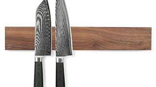 Zelancio Walnut Magnetic Knife Holder, Solid Wood Wall...