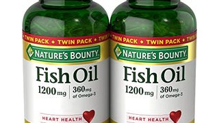 Nature’s Bounty Fish Oil 1200 mg, Twin Pack, Supports Heart...