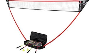 Zume Games Portable Badminton Set with Freestanding Base...