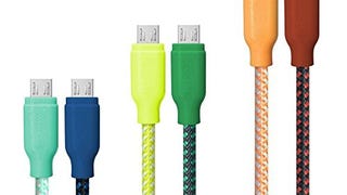 USB Cable, iOrange-E™6 Pack of Reversible Cable Braided,...