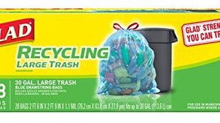 Glad® Large Drawstring Recycling Bags - 30 Gallon Blue...