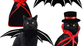 Pet Costumes Cat Cosplay 3 PCS, Vampire Cloak with Bowler...
