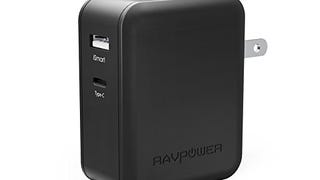 USB-C PD Charger RAVPower 36W Dual USB C Wall Charger with...