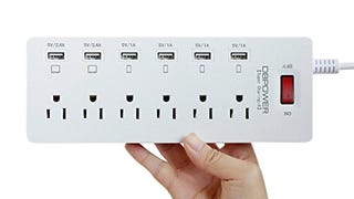 DBPOWER 6 USB Charging Ports 6-Outlet Power Strip Home...