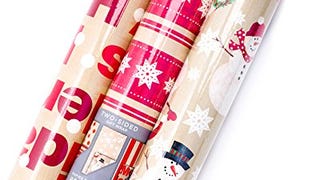 Hallmark Reversible Christmas Wrapping Paper Bundle (Pack...
