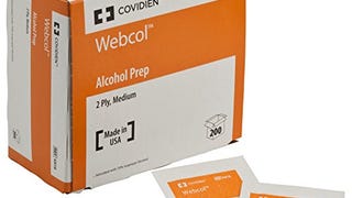 COVIDIEN 6818 Webcol Alcohol Prep, Sterile, Medium, 2-Ply...