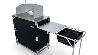 Camco 51097 Deluxe Camping Kitchen/Grill Table with Integrated...