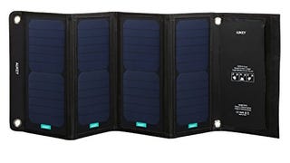 AUKEY 28W Solar Charger with Foldable Design & SunPower...