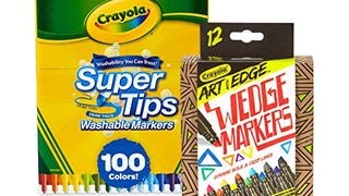 Crayola 100Count Super Tips Washable Markers with 12Count...