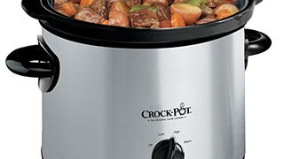 Crock-Pot 3-Quart Round Manual Slow Cooker, Stainless Steel...