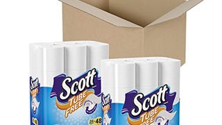Scott Tube-Free Toilet Paper, Double Roll, 48 Rolls, Bath...