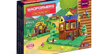 Magformers Log Cabin Toy Set, Building Magnetic Toy Log...