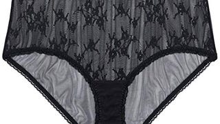 Savage X Women's Curvy Sheer Lace High-Waist Brief, Black...