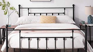 VECELO Queen Size Metal Bed Frame with Headboard, Footboard,...
