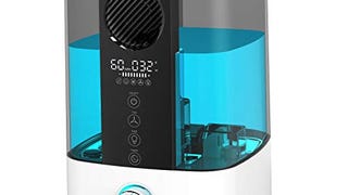 Nulaxy Top Fan Humidifier with RGB, Top Re-fill Cool Mist...