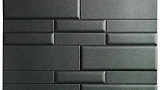Art3d 3D Leather Tiles Decoartive 3D Wall Panels, Black...
