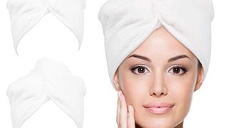 YoulerTex Microfiber Hair Towel Wrap for Women, 2 Pack...