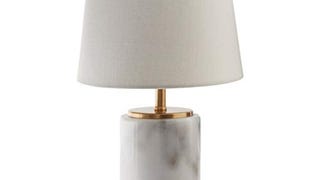 Rivet Mid Century Modern Marble Table Decor Lamp With LED...